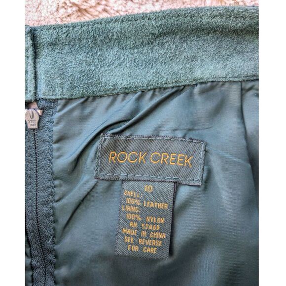 Vintage 90s Suede Hi-Waist Green Pencil / Bodycon Miniskirt Fully Lined, Sz 6 - Picture 4 of 6